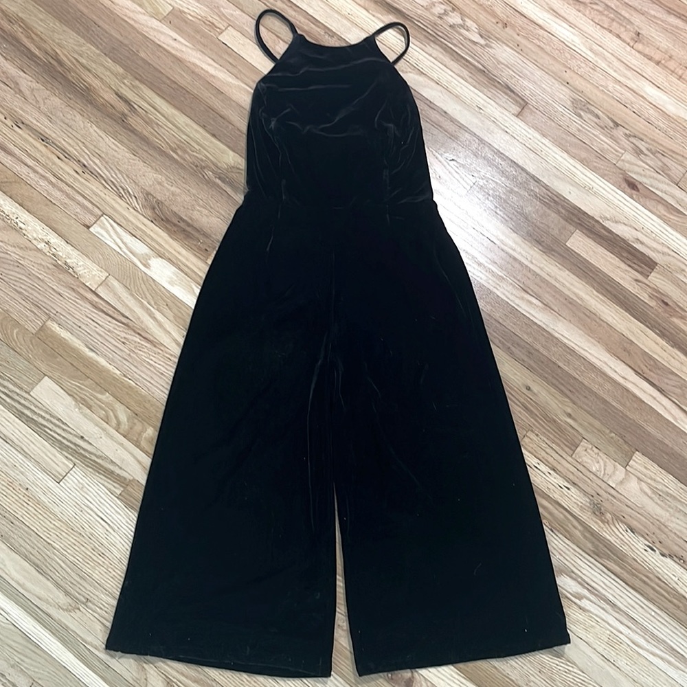 Velvet Open Back Jumpsuit